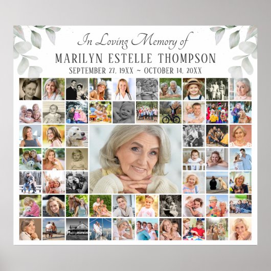 Memorial IN LOVING MEMORY 59 Photo Collage Poster (Voorkant)