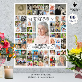 Memorial IN LOVING MEMORY 66 Fotocollage op maat Poster
