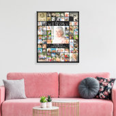 Memorial IN LOVING MEMORY 66 Photo Collage Black Canvas Afdruk (Insitu (Woonkamer))