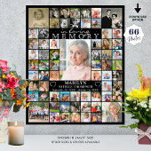 Memorial IN LOVING MEMORY 66 Photo Collage Black Poster