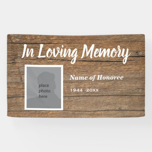 Memorial in Loving Memory  Barn Wood Banner (Horizontaal)