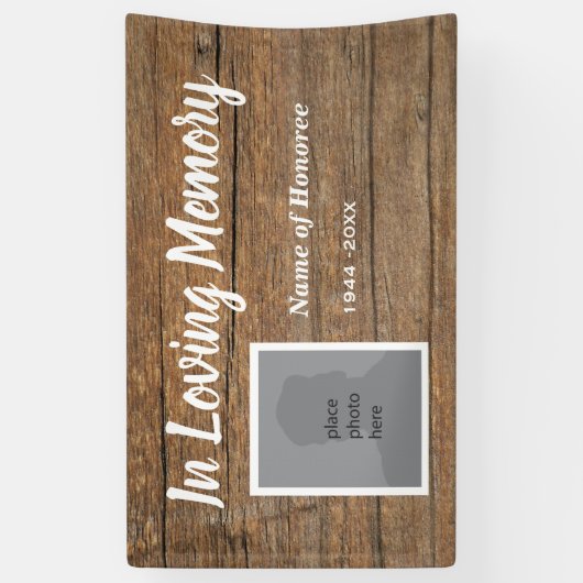 Memorial in Loving Memory  Barn Wood Banner (Verticaal)