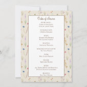 Memorial In Loving Memory Bloemen Orde van Service Kaart (Achterkant)