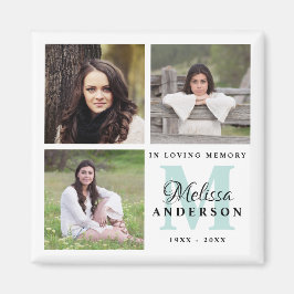 Memorial in Loving Memory Custom Monogram Foto Magneet