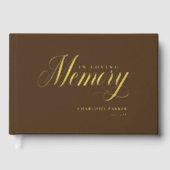 Memorial "In Loving Memory" Goud-Folie, Bruin Gastenboek (Voorkant)