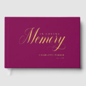 Memorial "In Loving Memory" Gouden Folie, Berry Gastenboek (Voorkant)