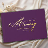 Memorial "In Loving Memory" Gouden Folie, Violet Gastenboek
