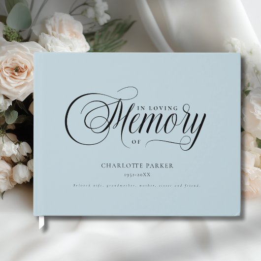 Memorial "In Loving memory" Light-Blue Gastenboek