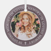 Memorial in Loving Memory Modern Cross Photo Glas Ornament (Voorkant)