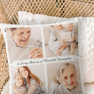 Memorial In Loving Memory Modern Elegant 4 foto's Kussen