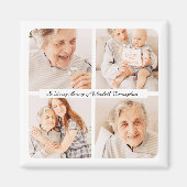 Memorial In Loving Memory Modern Elegant 4 foto's Magneet (Voorkant)