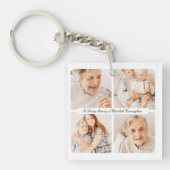 Memorial In Loving Memory Modern Elegant 4 foto's Sleutelhanger (Voorkant)