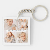 Memorial In Loving Memory Modern Elegant 4 foto's Sleutelhanger (Achterkant)