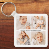 Memorial In Loving Memory Modern Elegant 4 foto's Sleutelhanger (Voorkant)