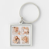 Memorial In Loving Memory Modern Elegant 4 foto's Sleutelhanger (Voorkant)