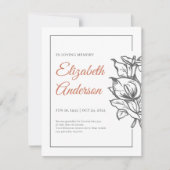 Memorial in Loving Memory Modern Foliage Botanical Bedankkaart (Voorkant)