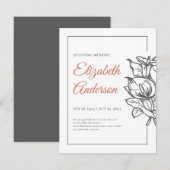 Memorial in Loving Memory Modern Foliage Botanical Bedankkaart (Voorkant / Achterkant)