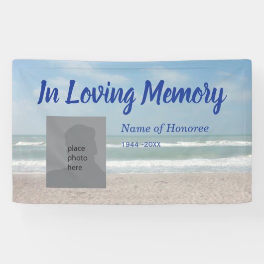 Memorial in Loving Memory Ocean Scene Spandoek (Horizontaal)