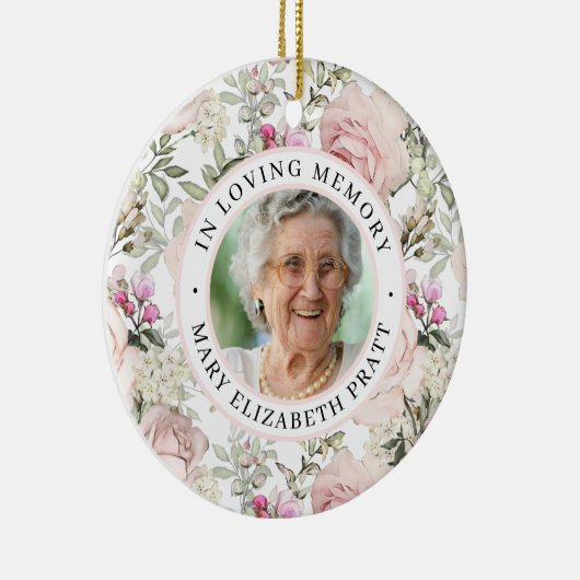 Memorial in Loving Memory Photo Kerstmis Keramisch Ornament (Rechts)