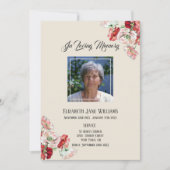 Memorial in Loving Memory| Poppy Order of Service Kaart (Voorkant)