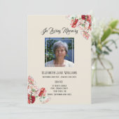 Memorial in Loving Memory| Poppy Order of Service Kaart (Staand voorkant)