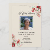 Memorial in Loving Memory| Poppy Order of Service Kaart (Voorkant / Achterkant)