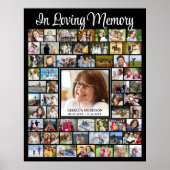 Memorial IN LOVING MEMORY Script 59 Photo Collage Poster (Voorkant)