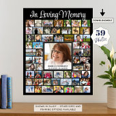 Memorial IN LOVING MEMORY Script 59 Photo Collage Poster