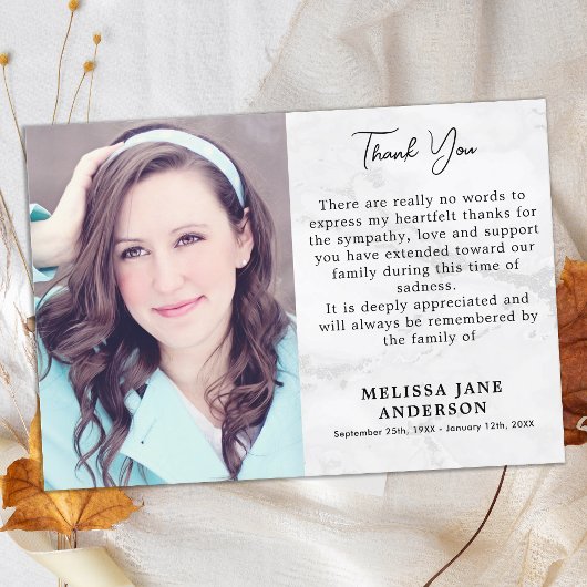Memorial in Loyon Memory Photo Sympathy Funeral Bedankkaart