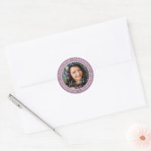 Memorial in Memoriam Elegant Classic Photo Ronde Sticker (Envelop)