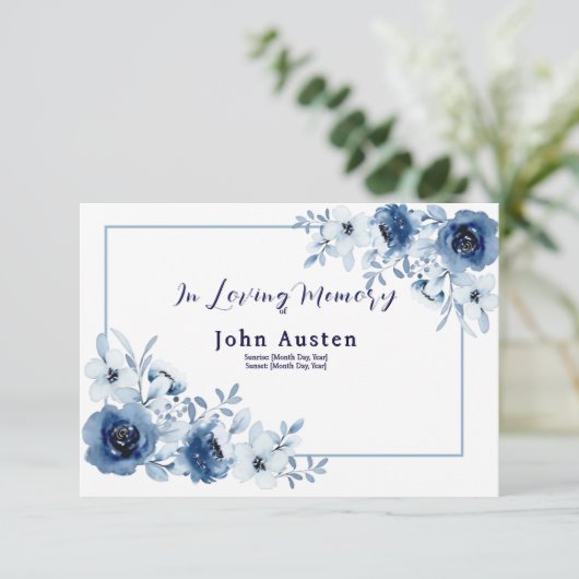 Memorial Invitation Kaart (Staand voorkant)