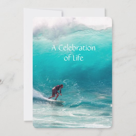 Memorial Invites Service Wave Surfer Water Kaart (Achterkant)