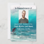 Memorial Invites Service Wave Surfer Water Kaart (Voorkant)