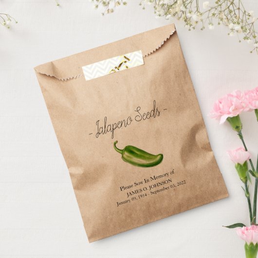 Memorial Jalapeno zaadbegrafenis Bedankzakje (Gezegeld)