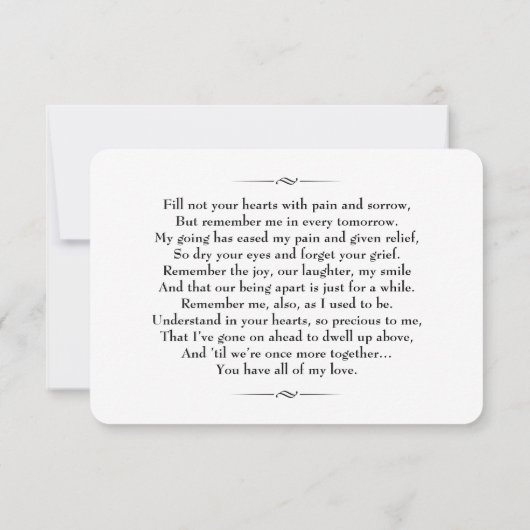 Memorial Kaart (Achterkant)