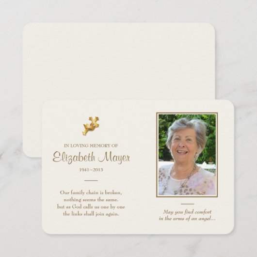 Memorial Kaart (Voorkant / Achterkant)