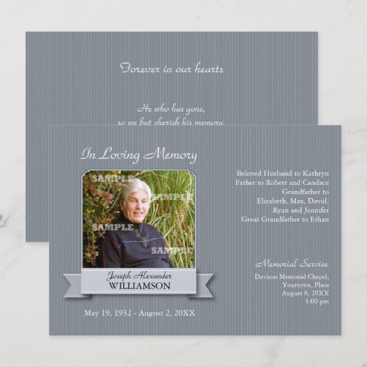 Memorial Kaart (Voorkant / Achterkant)