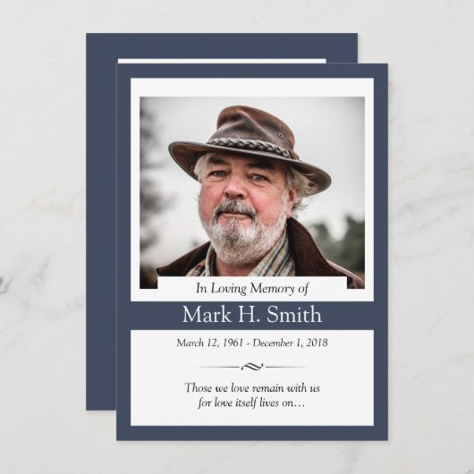 Memorial Kaart (Voorkant / Achterkant)