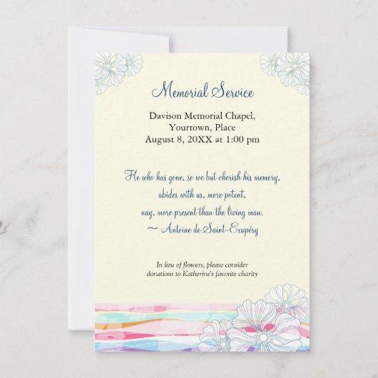 Memorial Kaart (Achterkant)