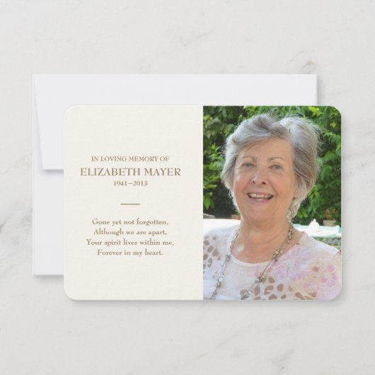 Memorial Kaart (Voorkant)