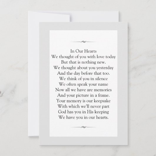 Memorial Kaart (Achterkant)