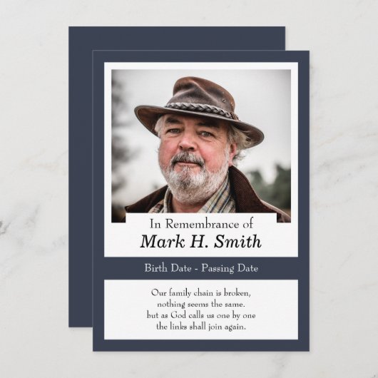 Memorial Kaart (Voorkant / Achterkant)