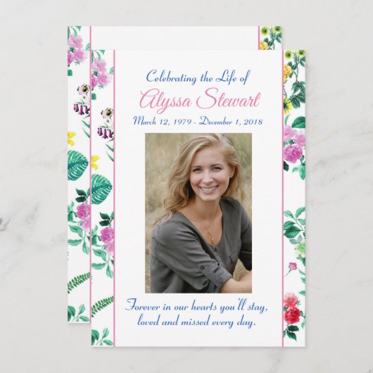 Memorial Kaart (Voorkant / Achterkant)