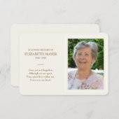 Memorial Kaart (Voorkant / Achterkant)