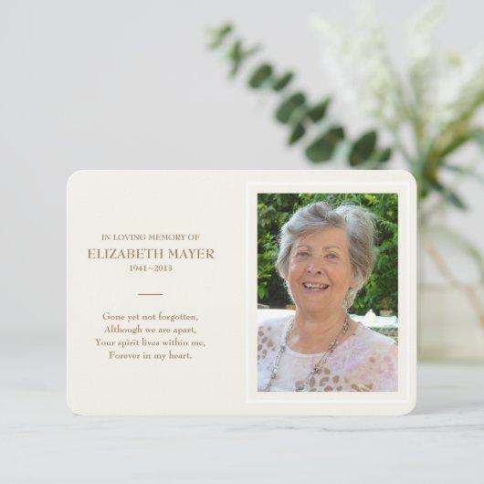 Memorial Kaart (Staand voorkant)