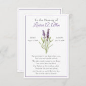 Memorial Kaart (Voorkant / Achterkant)