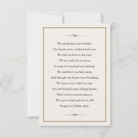 Memorial Kaart (Achterkant)