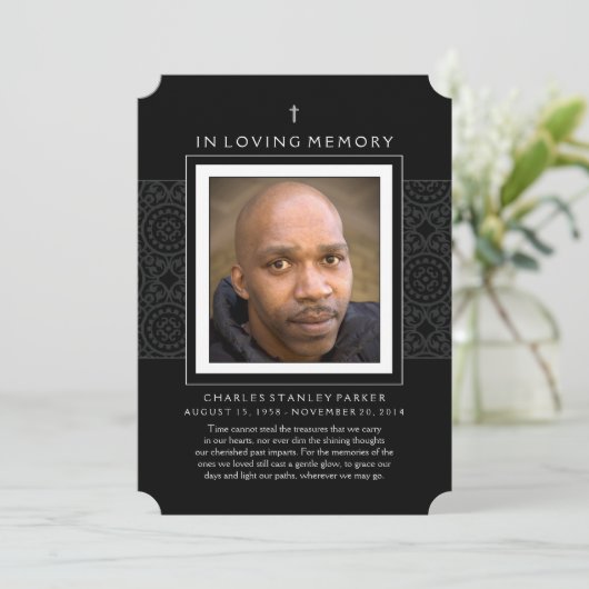 Memorial Kaart - Cross - Dank u voor uw sympathie (Staand voorkant)