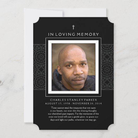 Memorial Kaart - Cross - Dank u voor uw sympathie (Voorkant)