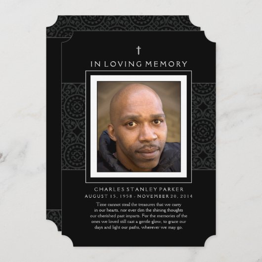 Memorial Kaart - Cross - Dank u voor uw sympathie (Voorkant / Achterkant)